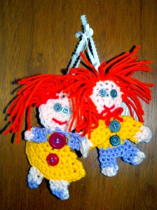 crochet rag doll ornaments 