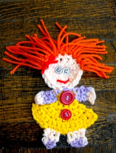 Crochet Christmas ornament rag doll girl 