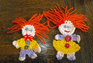 boy and girl rag doll ornaments 