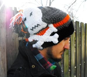 Crochet cross bones hat 